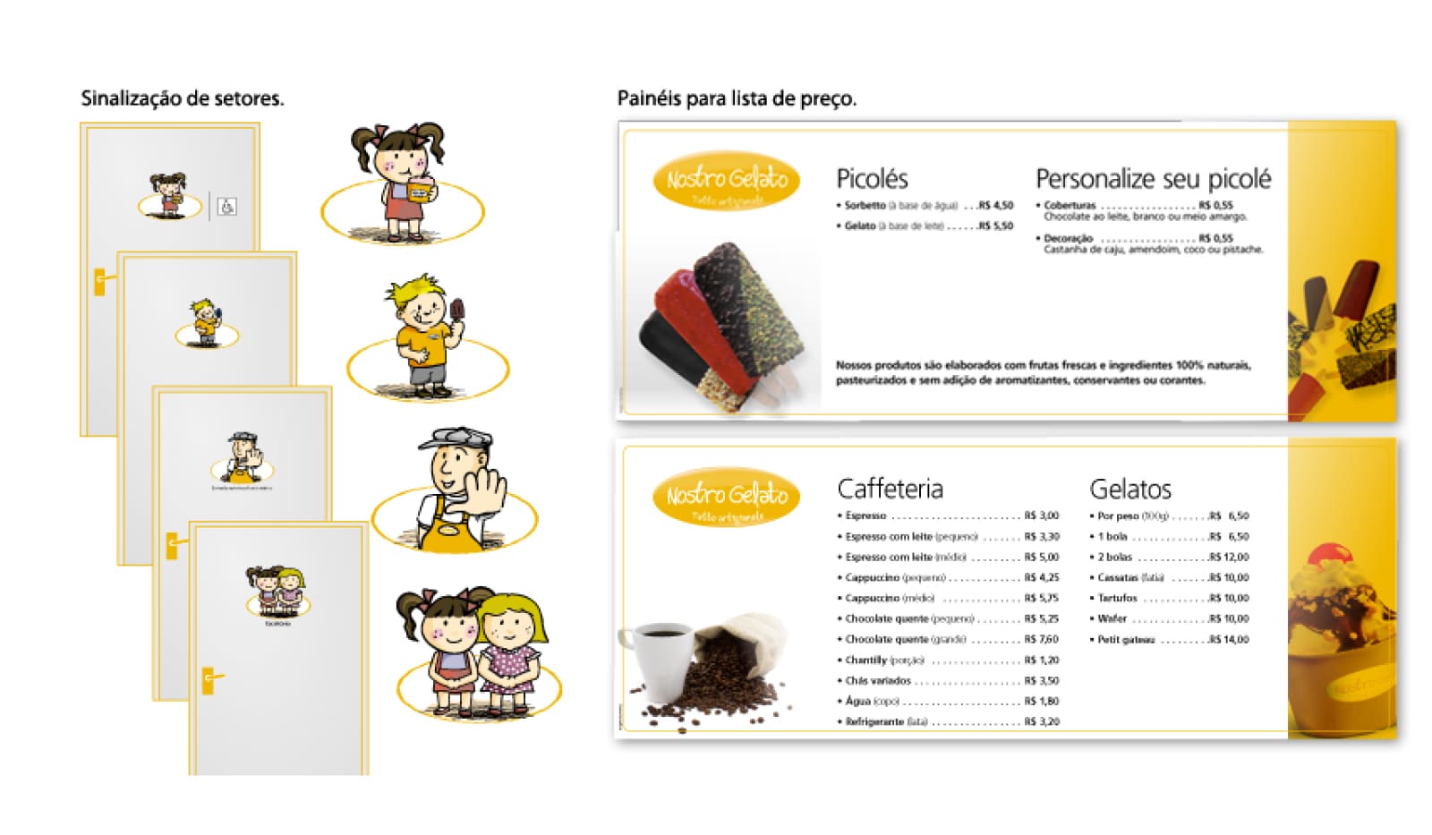 Sinalização interna - Nostro Gelato