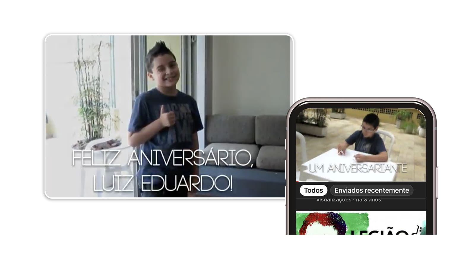 cena de vídeo de aniversário